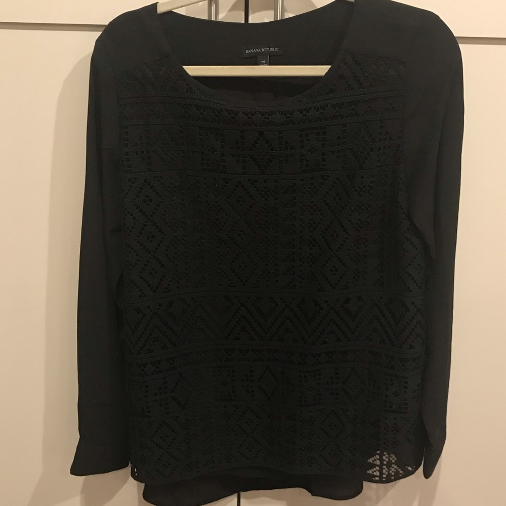 Black lace blouse from Banana Republic